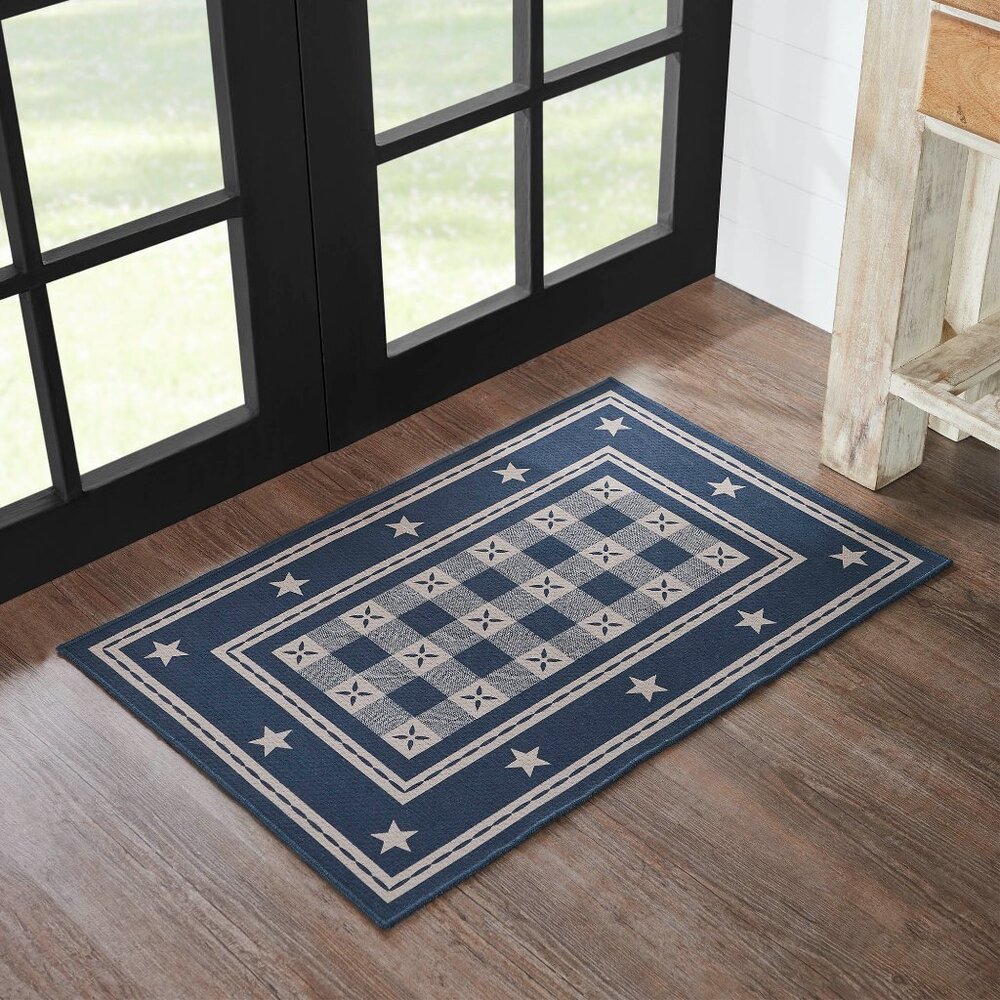 New Country Blue Star Rug - 36 inch